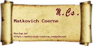 Matkovich Cserne névjegykártya
